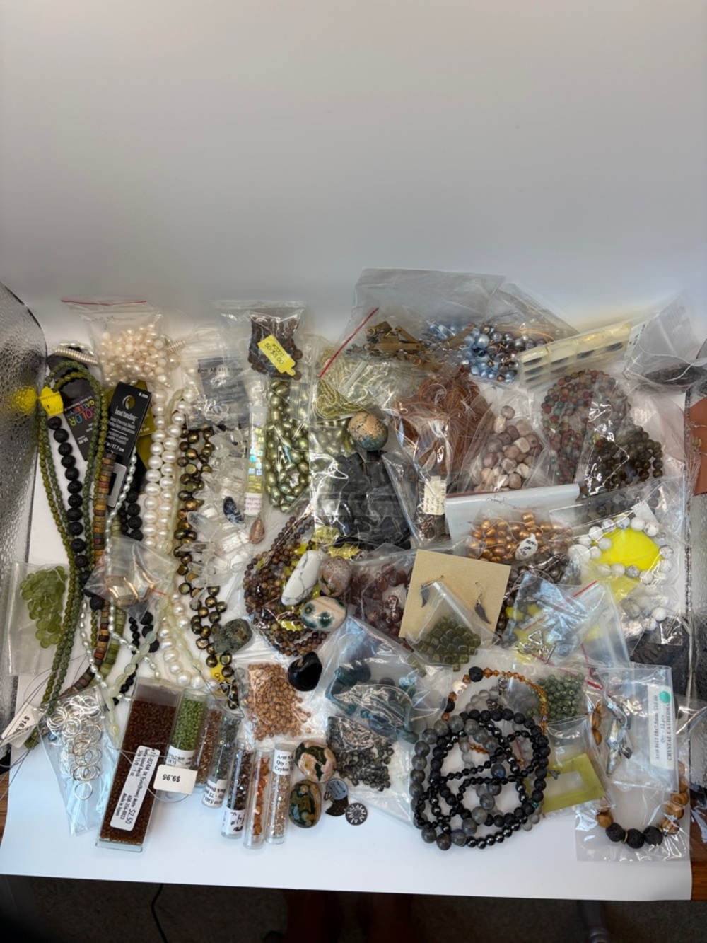 Assorted Beads and jewelry making Lot  Approx. 3 lb bag